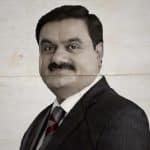 Digital painting of Gautam Adani wearing a business suit, portrayed in a professional and corporate style with soft brushstroke effects and a neutral background