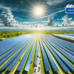 solar panels in Telangana, showcasing renewable energy development on 231 acres as part of a women empowerment initiative.