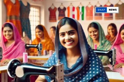 Women from diverse minority communities in Telangana using sewing machines in a training center as part of the Telangana government initiative to empower women through skill development.