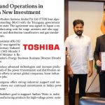 Toshiba to Expand Operations in Telangana with New Investment