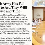 PM Modi: Army Has Full Freedom to Act, They Will Decide Date and Time