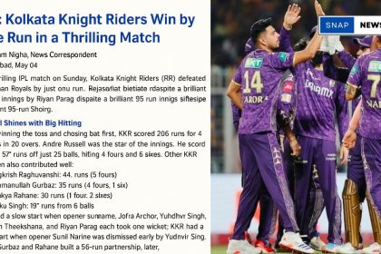 "IPL: Kolkata Knight Riders Win by One Run in a Thrilling Match