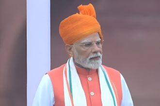 PM Modi addresses the nation from the Red Fort on Independence Day 2025.