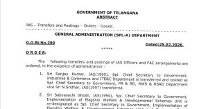 Telangana IAS Transfers 2026