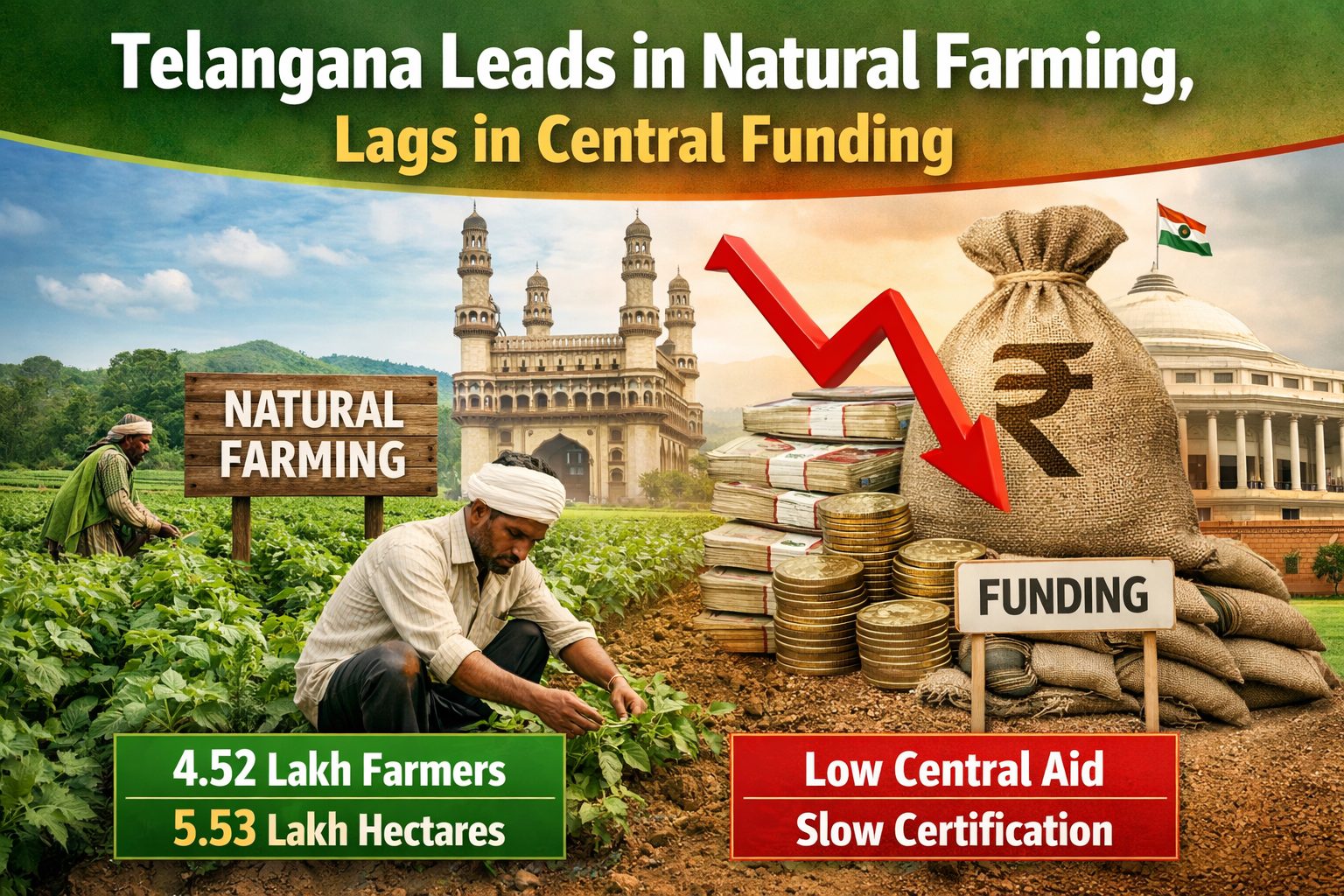 Telangana Natural Farming Leads India in Coverage but Trails in Central Funding 2 Telangana natural farming