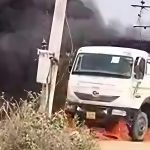 Tipper lorry fire