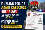 Punjab police admit card 2026
