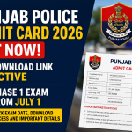 Punjab police admit card 2026