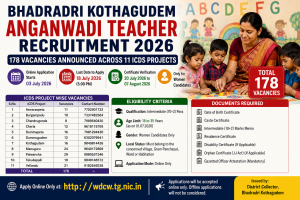 Bhadradri Kothagudem Anganwadi TeacherNotification