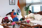 Seethakka meets Union Women and Child Development Minister