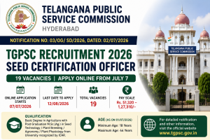 TGPSC Seed Certification Officer Recruitment 2026