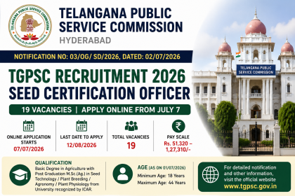 TGPSC Seed Certification Officer Recruitment 2026