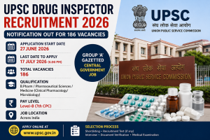 UPSC Drug Inspector Recruitment 2026