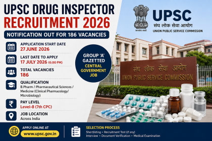 UPSC Drug Inspector Recruitment 2026