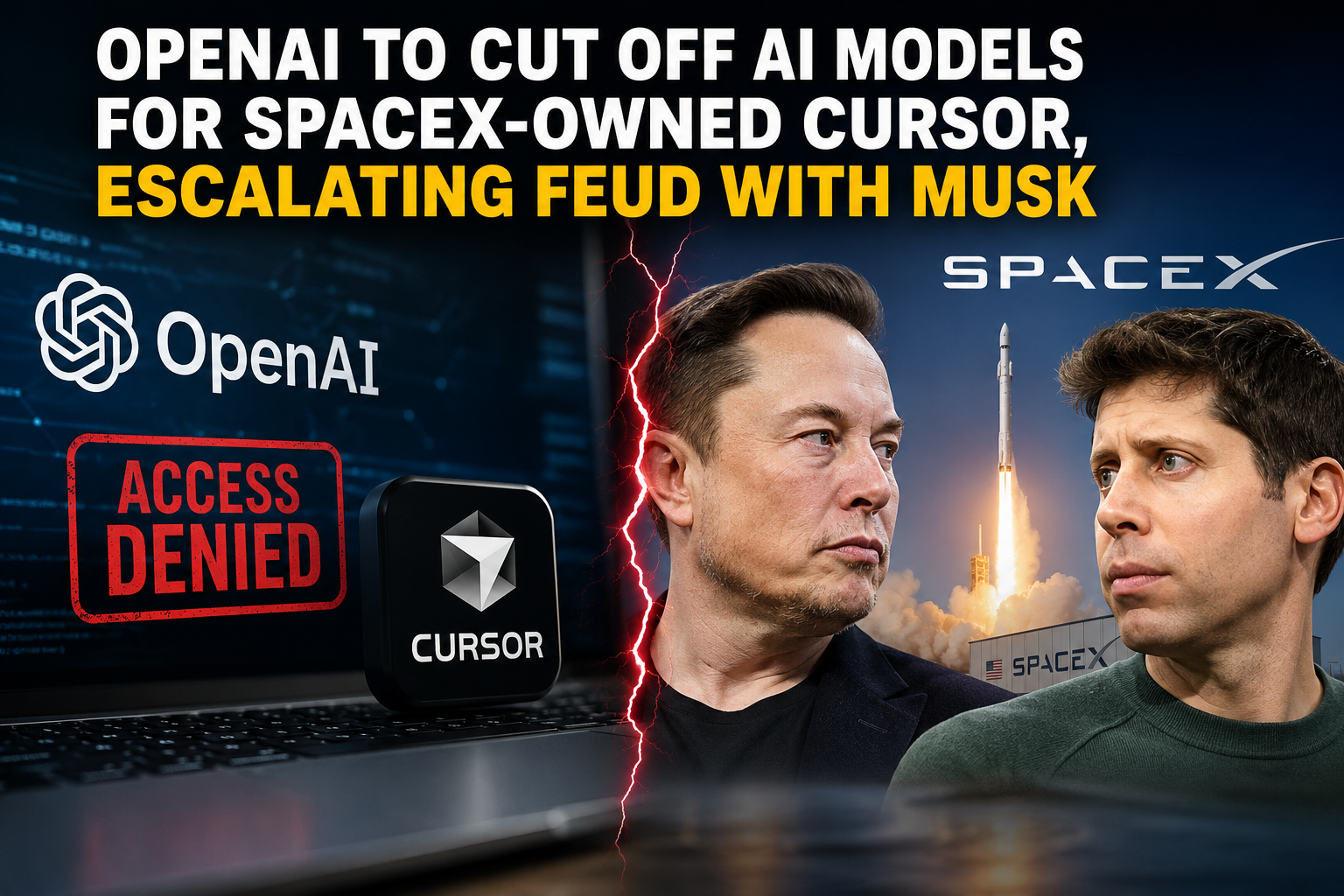 OpenAI to Cut Off AI Models for SpaceX-Owned Cursor, Escalating Rift with Elon Musk 2 OpenAI Cursor SpaceX