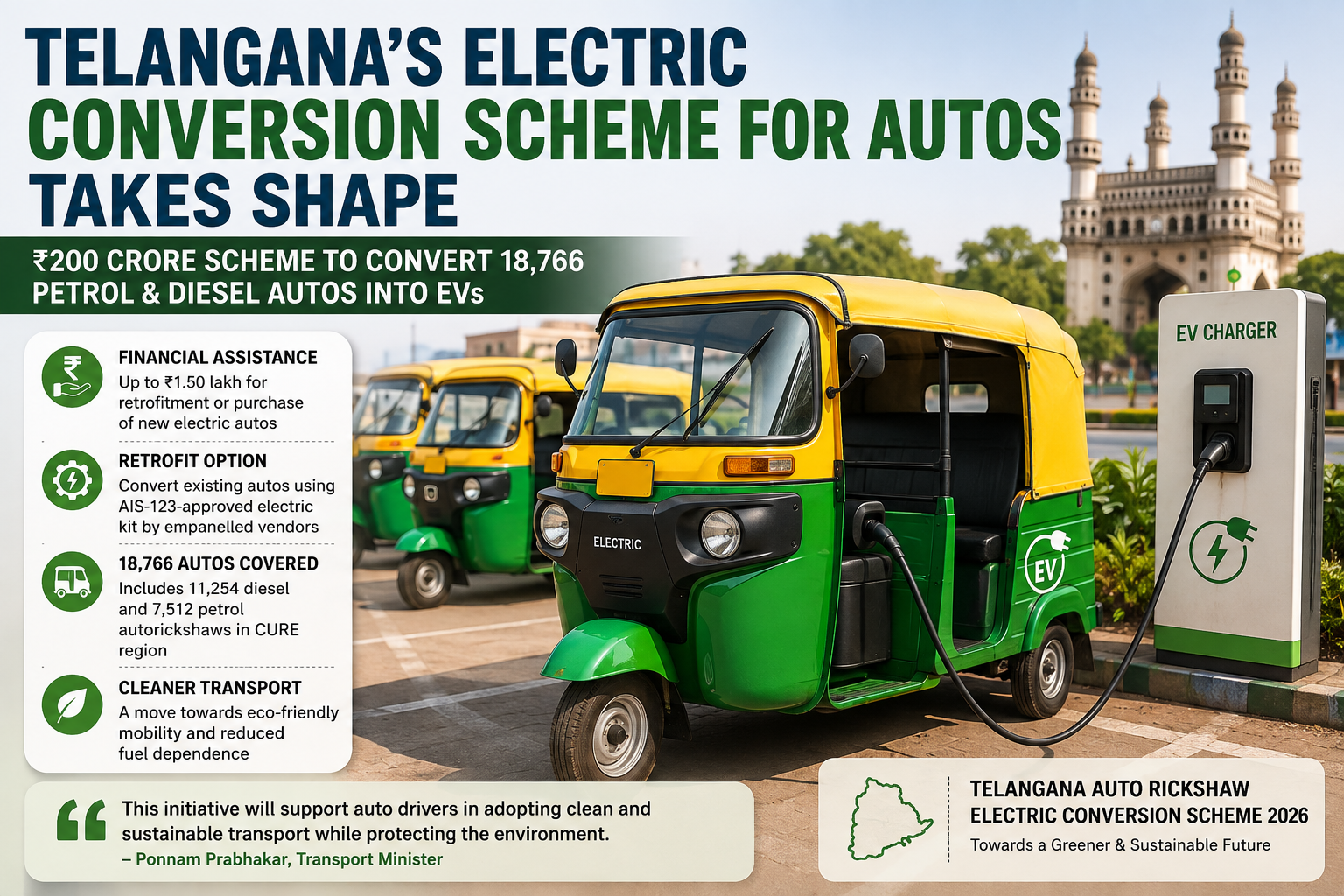 Telangana’s ₹200 Crore Electric Auto Scheme Takes Shape 2 Telangana electric auto conversion scheme 2026