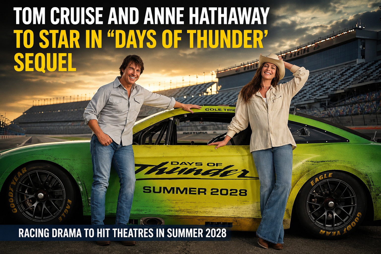 Tom Cruise and Anne Hathaway to Star in ‘Days of Thunder’ Sequel, Set for 2028 Release 2 Tom Cruise Anne Hathaway Days of Thunder